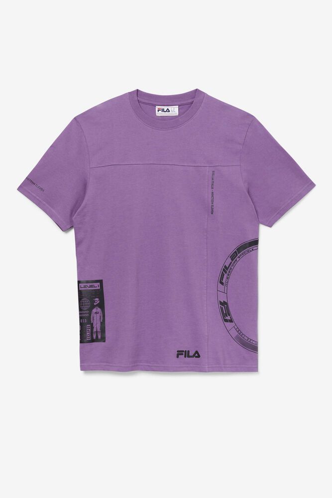 Fila T-Shirt Mens Purple Deltalife Graphic - Ireland 07346-CNTY